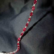 Burma(Myanmar) Natural Pigeon Blood Ruby Stone Bracelet 6.50ct, Diamond 0.80ct 18K Gold